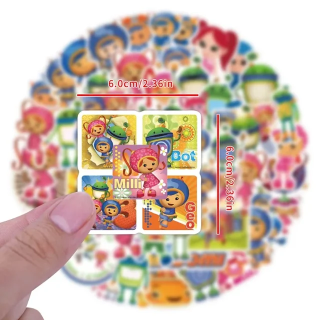 55pcs Children's Mathematics Enlightenment Animation Team Umizoomi Graffiti Stickers Teaching Materials DIY Kids Classics Toy 4