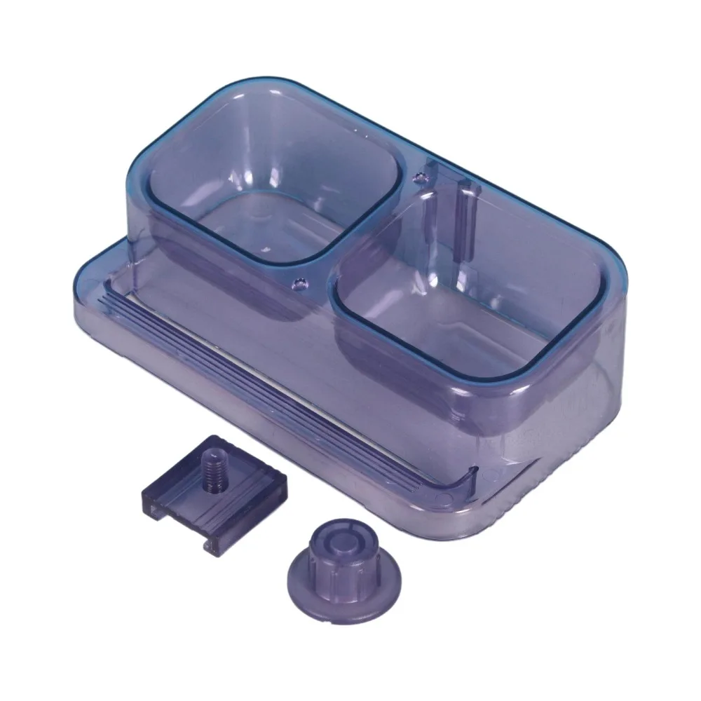 

Double Bowl Parrot Splash Proof Feeder Large Capacity Transparent Bird Feeding Water Box Non-slip Splash Proof