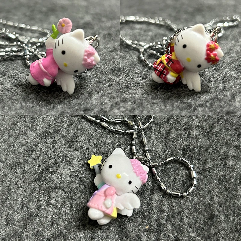 كارتون أنيمي الملاك كيتي قلادة قلادة المرأة مجوهرات اكسسوارات الحفلات الهدايا