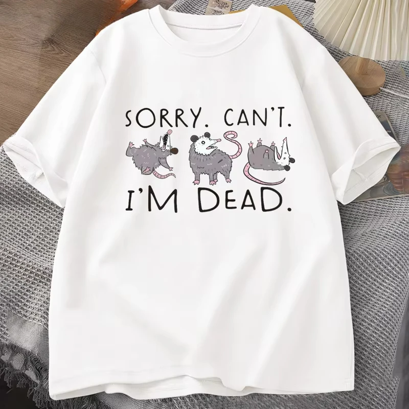 Possum T Shirt for Lover Funny Graphic Anxiety Attack T Shirts Short Sleeve Graphic T Shirts Streetwear Aesthetic Clothes