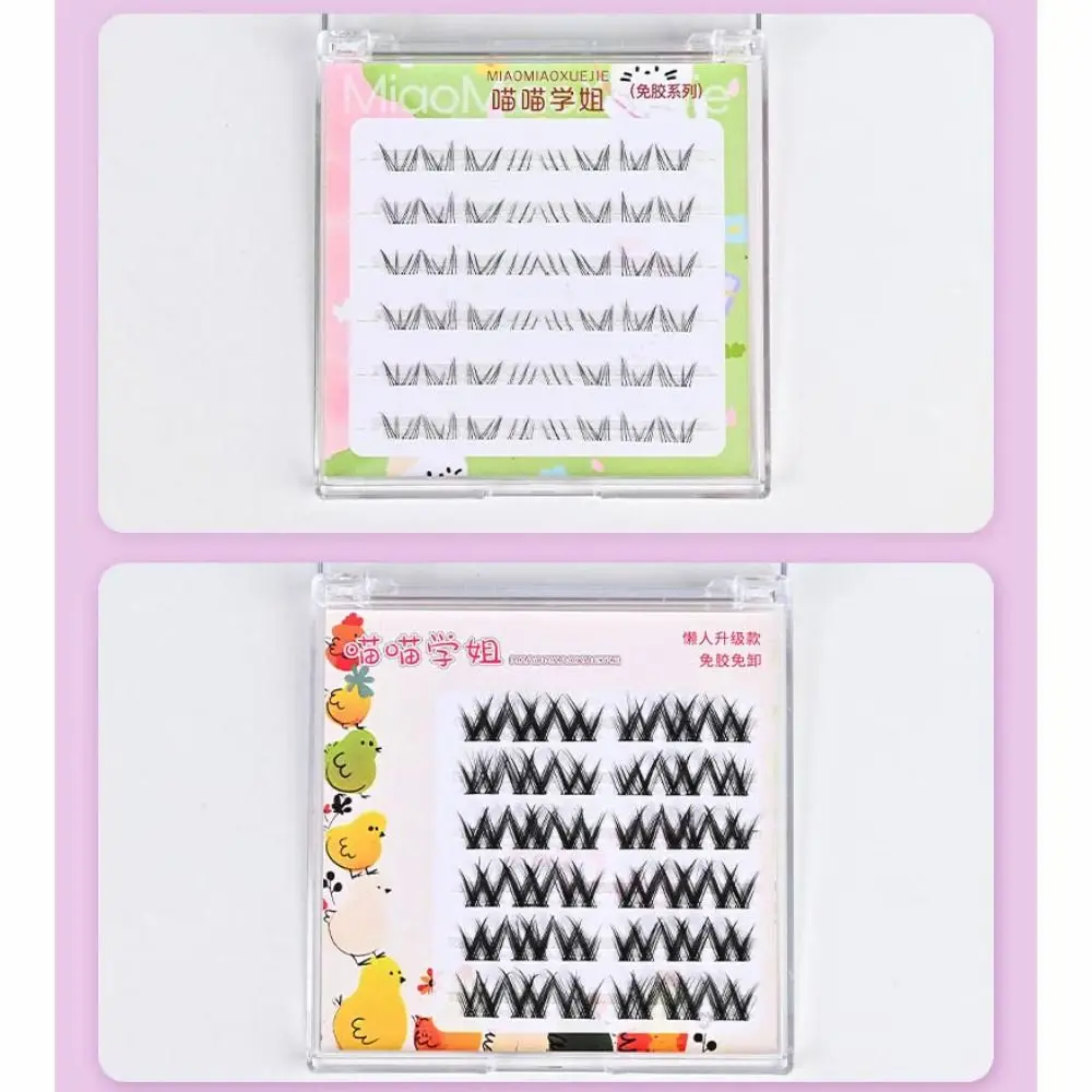 مع شرائط الغراء هلام ثلاثية الأبعاد الرموش الصناعية أنيمي تأثيري أنماط متعددة مانغا جلدة الغراء الحرة لتقوم بها بنفسك القط قزم الرموش فتاة