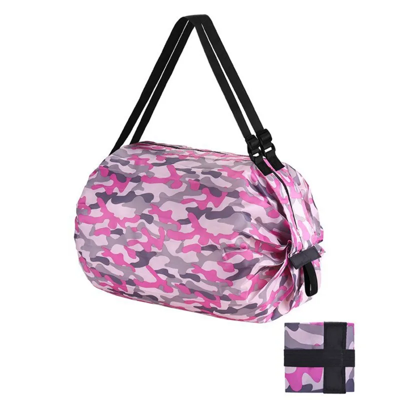 1pc Foldable Shopping Bags Foldable Storage Bag With Handle Portable Travel Camouflage Handbags Large Capacity Nylon Bag