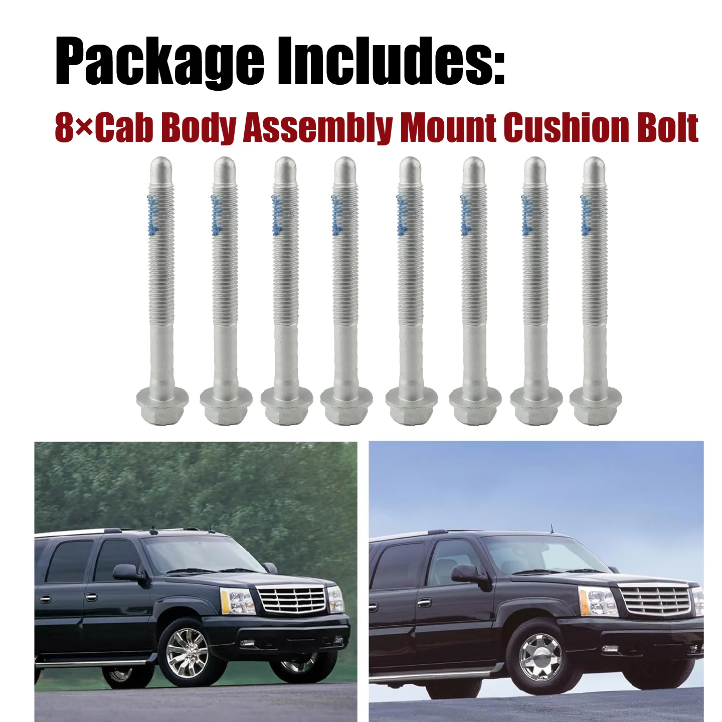 

8pcs ﻿ 11516868 Cab Mount Cushion Bolt for Chevrolet Silverado 1500 2500 GMC Sierra 1999-2004 10.9 Grade
