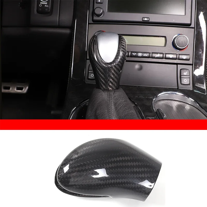 

For Chevrolet Corvette C6 2005-2013 Real Carbon Fiber Car Interior Gear Shift Head Cover Trim Sticker Car Styling Accessories