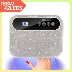 DianaBeauty 168W Rechargeable UV LED Nail Lamp 42LEDS Nail Dryer for Curing All Gels Nail Polishing Nail Art Tools