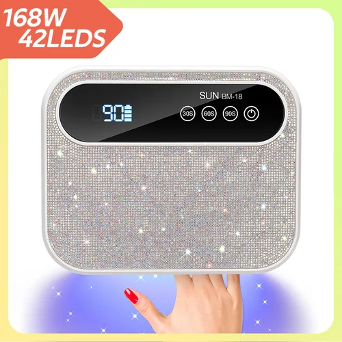 DianaBeauty-Lámpara LED UV recargable para uñas, 168W, 42LED, secador de uñas para curado de todos los Geles, herramientas de pulido de uñas