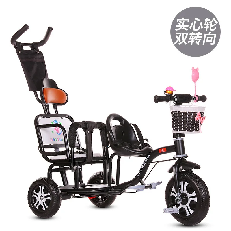 

Baby Stroller Child Double Tricycle Bicycle Baby Twin Stroller Baby Twins 0-3Y 4-6Y Lightweight and Versatile