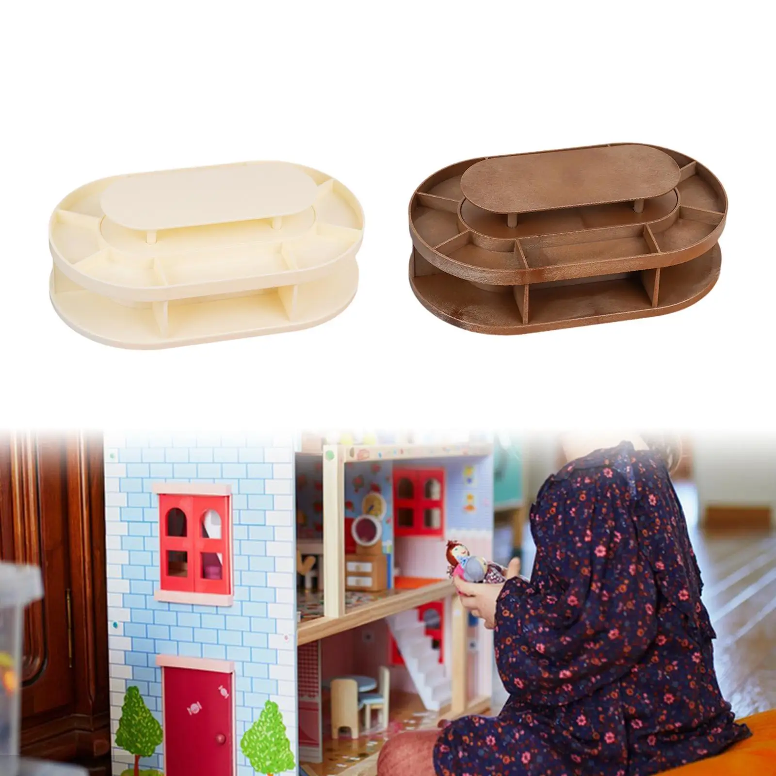 ドールハウスごっこ遊びおもちゃドールハウススナック収納ラック教育DIYごっこ