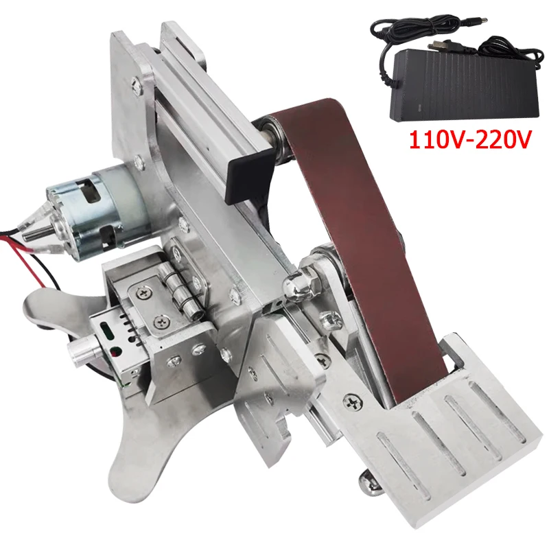 110V-220V Mini Belt Sander Electric Sander Grinding Sharpening Machine Power Belt Polishing Tool Cutter Edges Sharpener 533X30MM