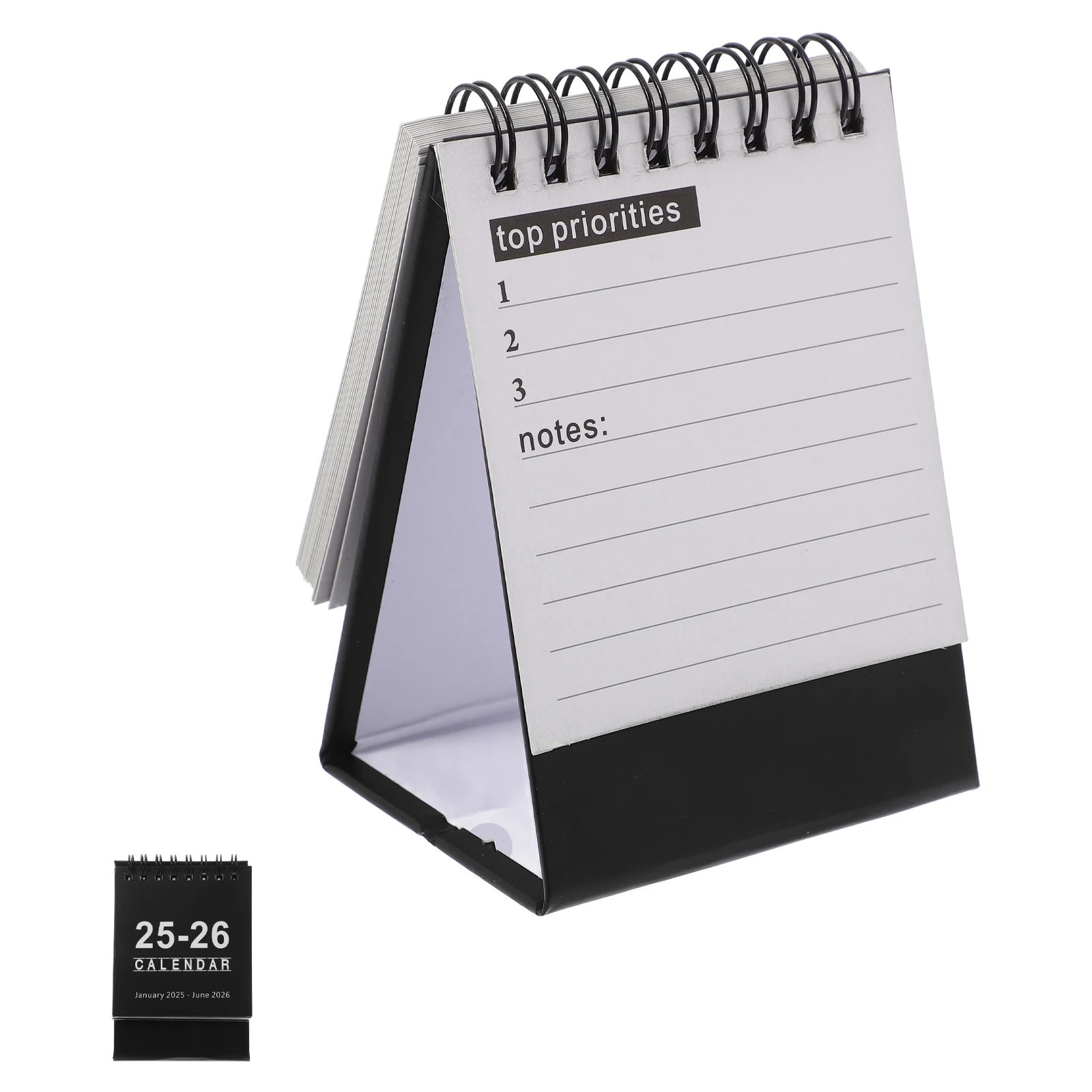 

Mini Desk Calendar 2025-2026 Small Desktop Standing Spiral Monthly Flip Schedule Planner Office School Home Classroom