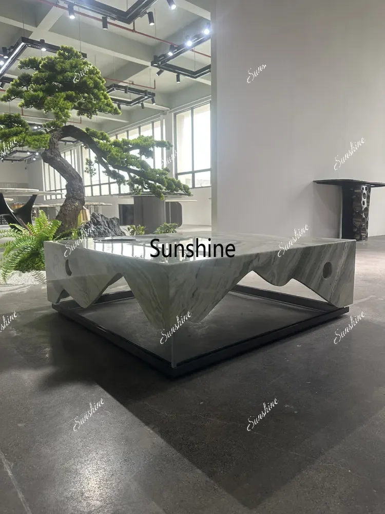 YPersonalized creative artistic sense acrylic natural coffee table simple