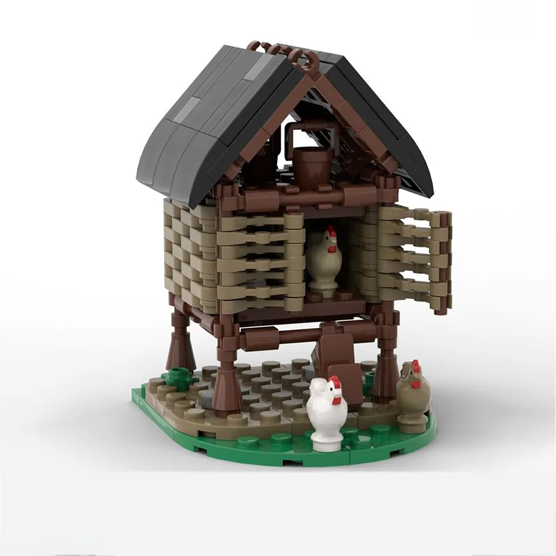 Medieval Castle Model MOC Building Bricks Medieval Rural Chicken Coops Modular Technology Gifts Holiday Assemble Children Toys
