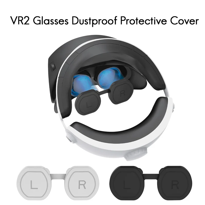 VR Lens Protector Cover Lens Cap Soft Glasses Silicone Cases Sleeve Anti Scratch Cover for PS VR2 Headset -Black