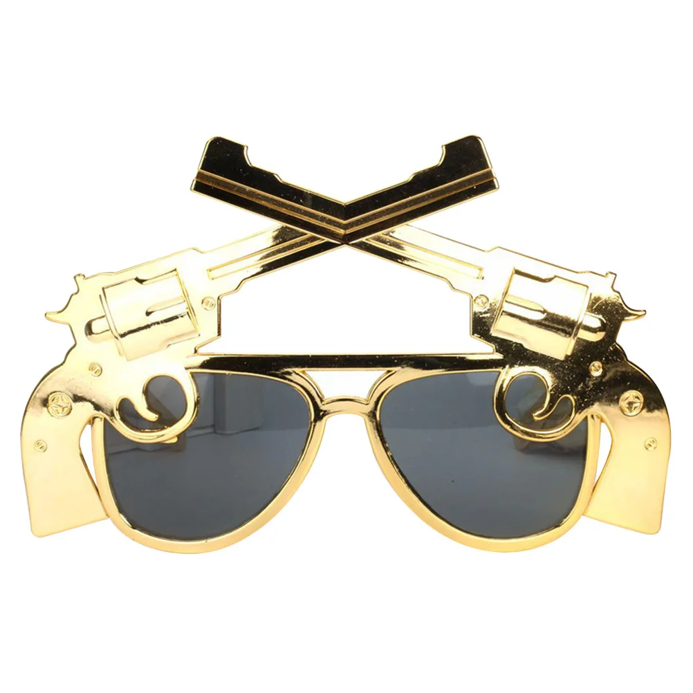 Gafas estilo tirador dorado, 1 pieza, cómodo, ligero, accesorio divertido para Festival, disfraz, fiesta, gafas, gafas de maquillaje