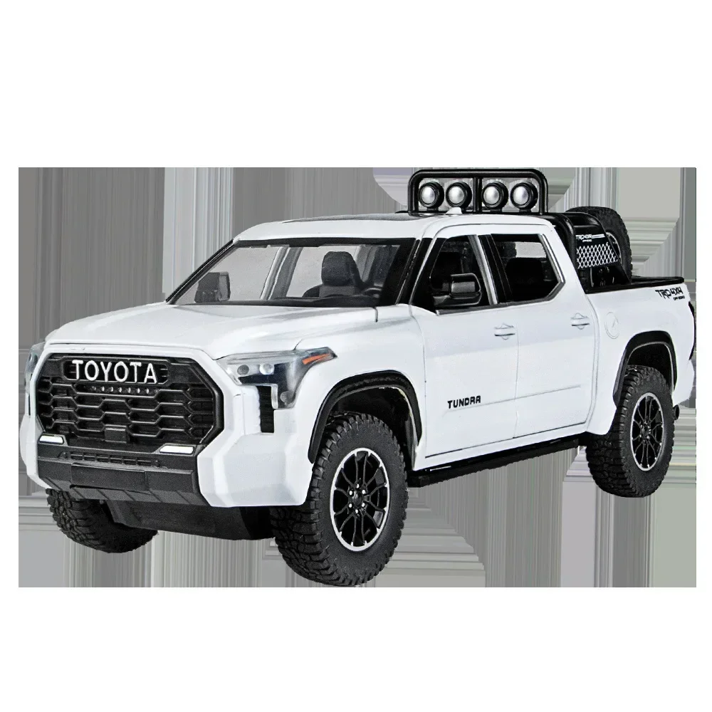 1:24 Toyota Tundra Pickup Off-road vehicle Diecast Metal Alloy Model car Sound Light Pull Back Collection Kids Toy Gifts A591