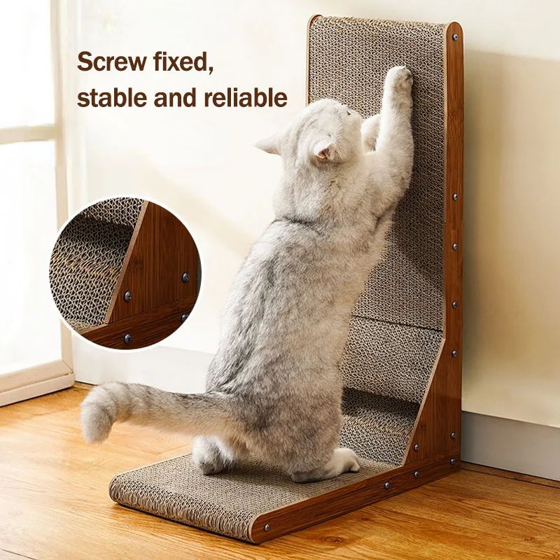 Luxury Cat Scratcher Board Scraper Detachable Wooden Scratching Post for Cats Training Grinding Claw Toys Furniture Protector