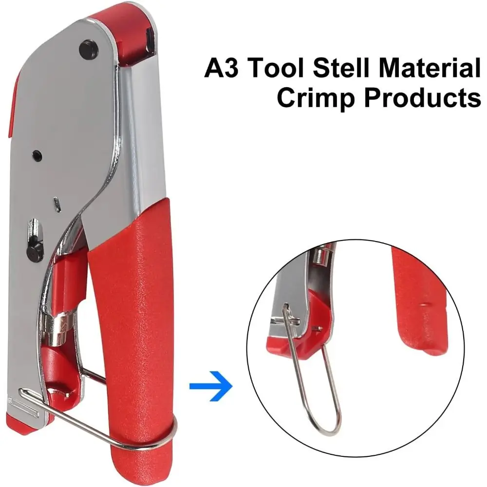 Carbon Steel Coax Cable Crimper Multifunctional Coaxial Compression Wire Stripper Tools Set F Compression Connectors