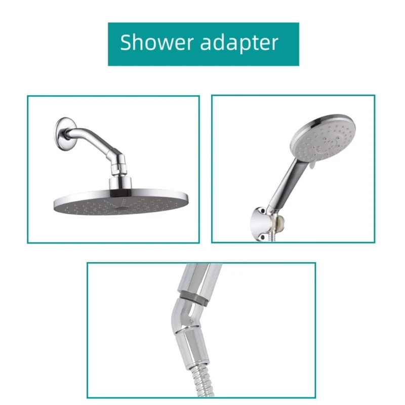 Adaptador giratorio cabezal ducha Universal 135 grados, Conector ángulo ducha mano latón, junta manguera