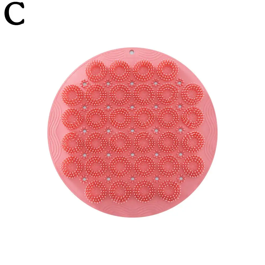 Cepillo multifunción para lavado de pies, limpiador de masaje de espalda de silicona, cepillo antideslizante para baño, almohadilla antideslizante para pies Wa V3W7