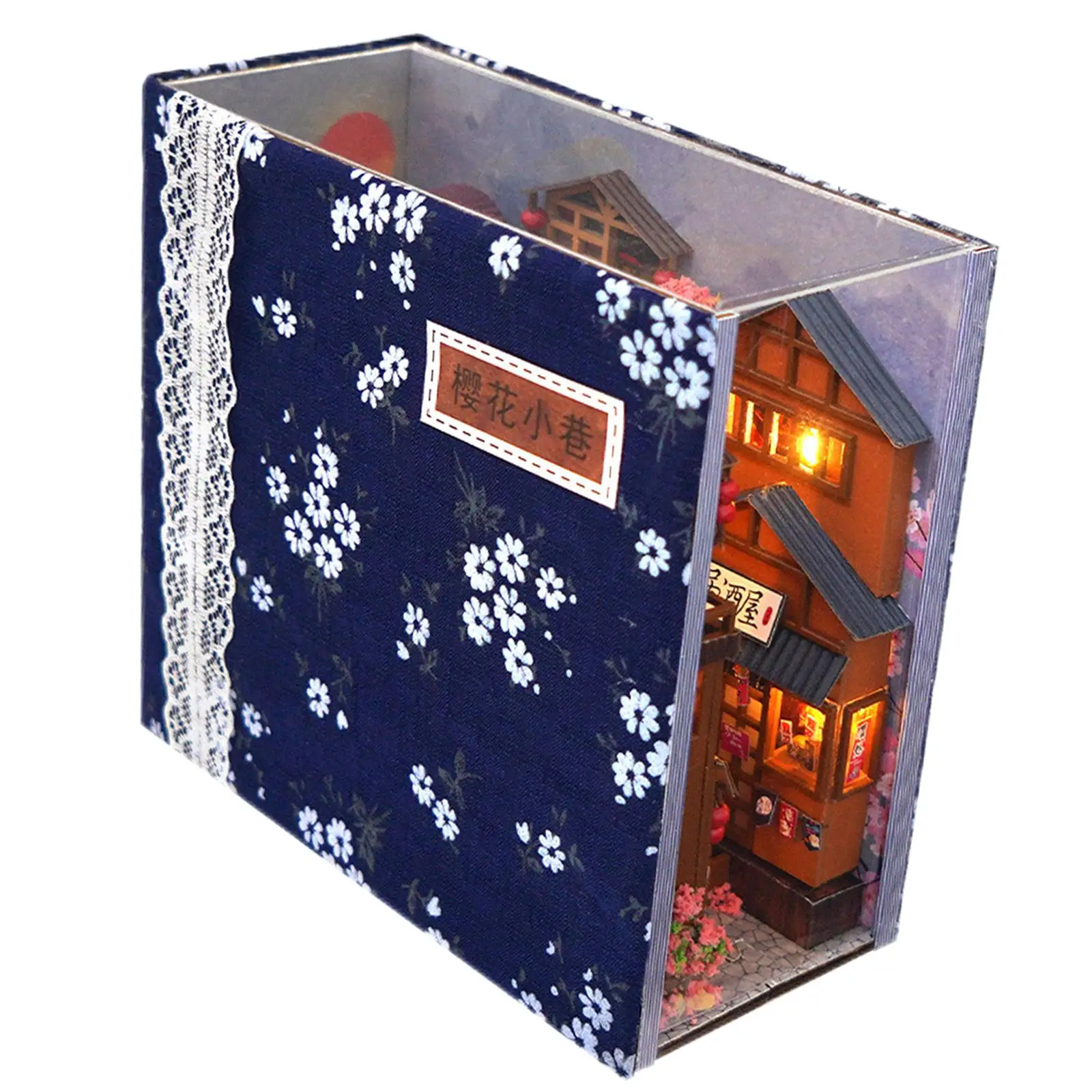 

Wooden Book Nook Dollhouse, Dollhouse Decor Accessory for Friends Women Xmas Gifts