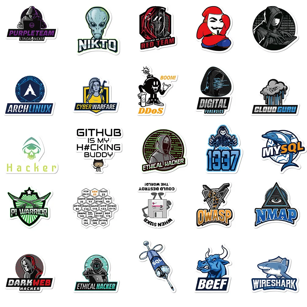 10/50PCS Cool Hacker Programming Network Stickers for Luggage Computer Skateboard Laptop Motorcycle Toys Helmet Car Sticker