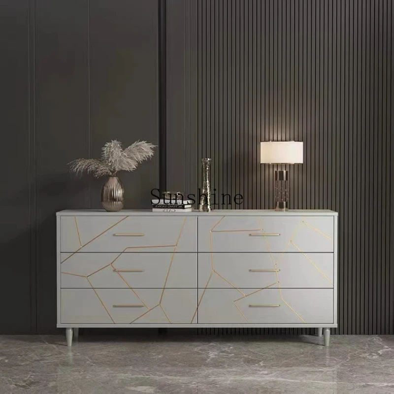 

Bedroom light luxury drawer cabinet living room against the wall storage minimalist design