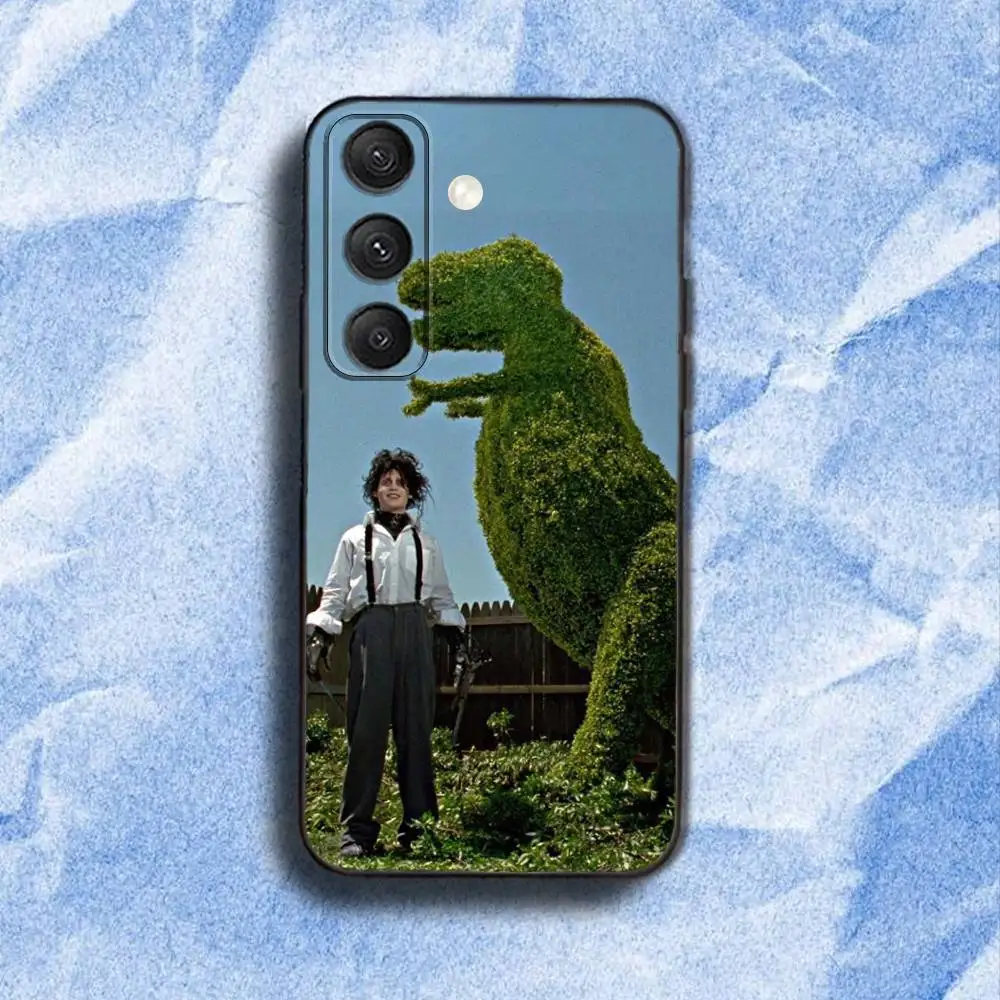 حافظة هاتف E-Edward S-Scissorhands لهاتف سامسونج S 25,24,23,22,30,21,10,9,Ultra,Plus,Lite,FE,4,5G حافظة ناعمة سوداء