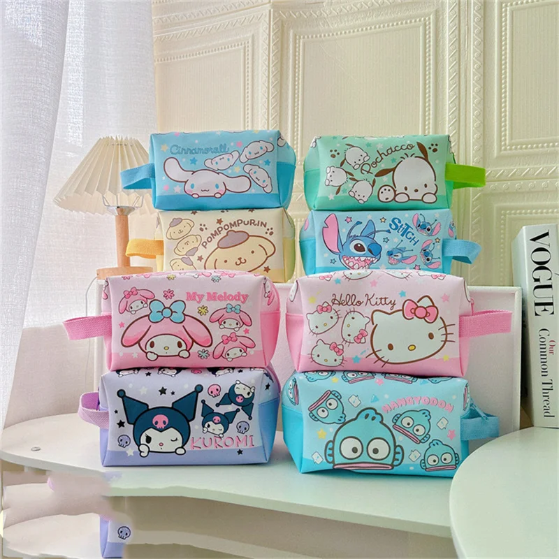 

8 pcs/lot Sanrio Kuromi Melody Pochacco Kitty Stitch Pencil Case Cute Pencil Box Stationery Pen Bag Stationery School Supplies