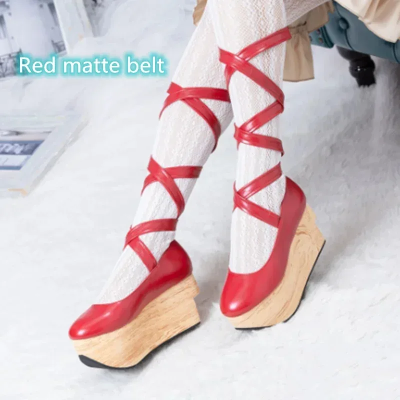 qq 123レディースプラットフォームハイヒールパンプスサンダルクロスストラップロリータコスプレクリーパー日本の原宿靴ロッキングホース新202