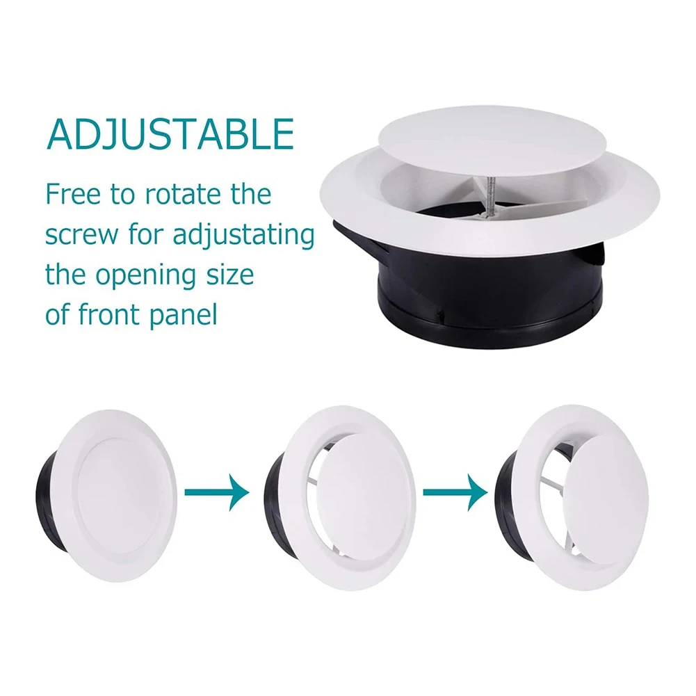 

Adjustable Air Vent Covers Round Ceiling Vent Bathroom Extractor Fan Vent Cover For Indoor Exhausting, Lower Noise