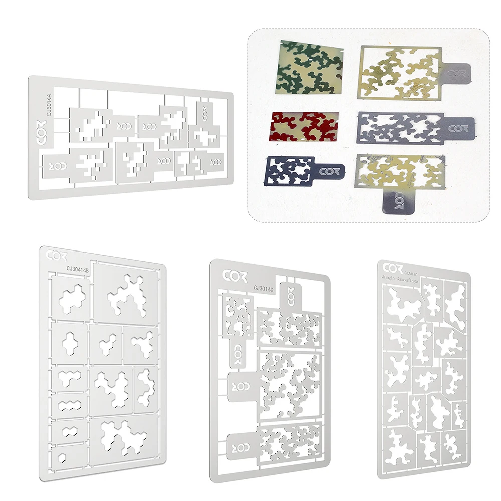 

1/35 WWII German Tank Model Camouflage Leakage Spray Stencil Template Tool Forest/Digital Camouflage Spray Plate Model Kit