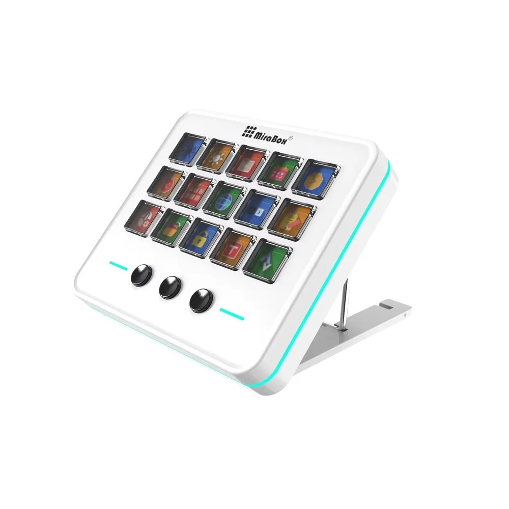 MiraBox M18 RGB Macro Pad 15 Customizable LCD Keys Programmable Shortcut Keyboard for Gaming Streaming Office OEM