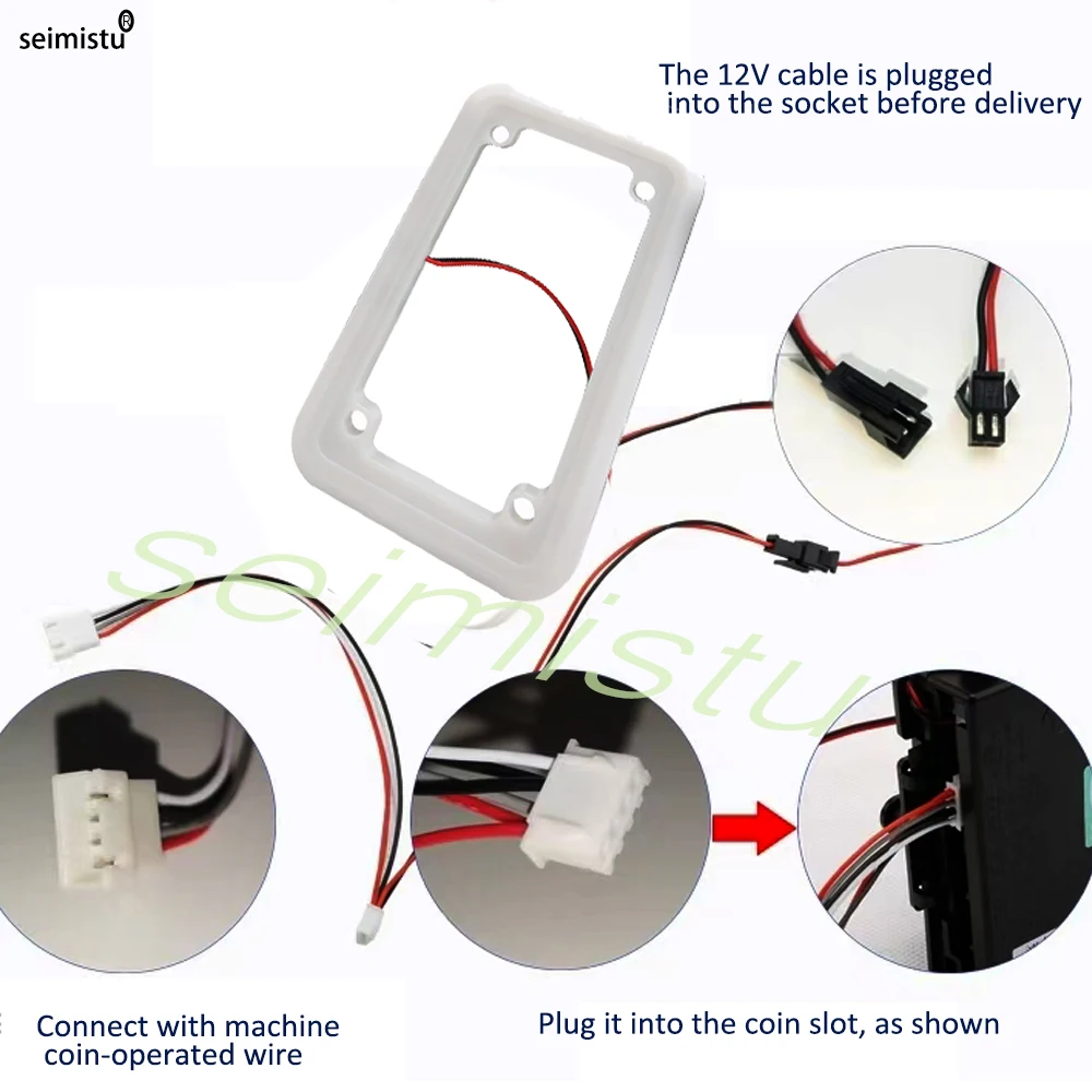 Münzprüfer LED Farbiger LED-Rahmen Dekoratives Panel Upgrade DIY Verkaufsautomaten-Teile Lampenhalter Flipper-Arcade-Spiel – Detail 7