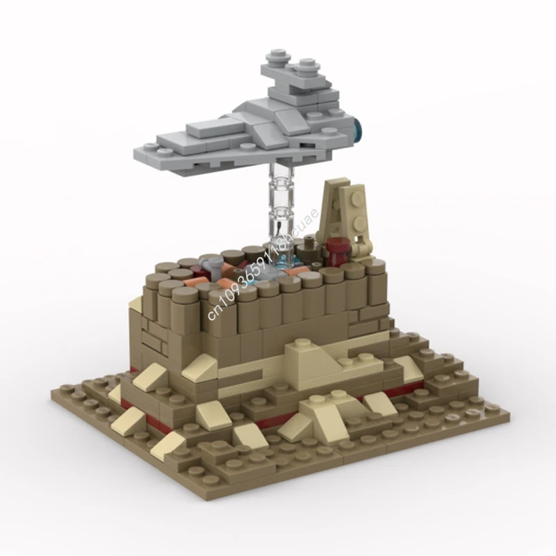 234 Stück MOC Mini-Zerstörer über Jedha Star Battle Bausteine Weihnachten Erweiterte Anzeige für ernsthafte Ziegelsammler Geschenk