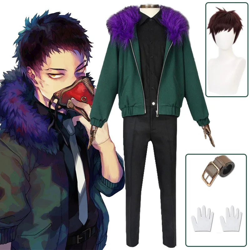 Disfraz de Cosplay de Chisaki Kai para hombre, traje de Anime, Boku No My Hero Academia, chaqueta de Halloween para adultos, camisa, pantalones, peluca