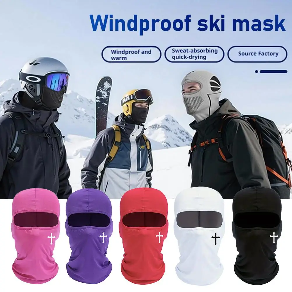 

Black Cross Balaclava Full Face Mask Breathable Outdoor Skiing, Motorcycle, Cycling & Tactical Headgear for Men Women