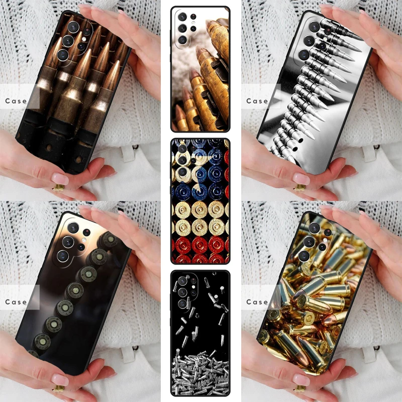 Military Gun Bullets Collage TPU Phone Case for Samsung Galaxy S26 S25 S24 S23 S22 S21 S20 Note10 Plus FE Ultra Cover