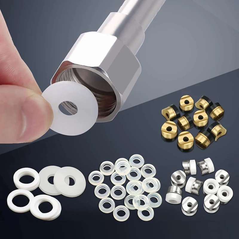 【Berserkk】50 قطعة من جوانات رش الطلاء بدون هواء، جوانات طرف الختم، فواصل مسطحة من النايلون، جوانات سيليكون للرش والتمديد R