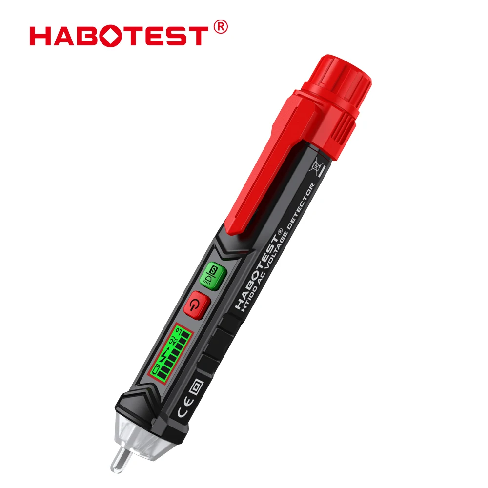 HABOTEST Non Contact Voltage Tester Pen Sound Light Alarm Dual Sensitivity AC12-1000V Live Neutral Detector Auto Power Off HT90 view 3