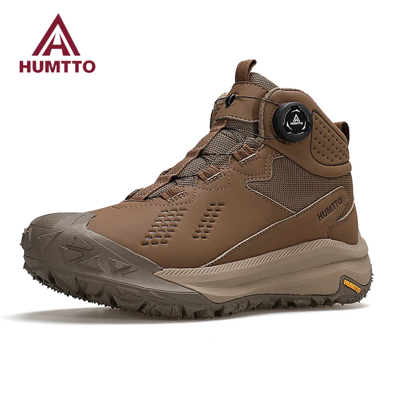 HUMTTO Outdoor-Stiefel für Herren, echtes Leder, Wanderschuhe, rutschfest, Camping, Trekking, Herren-Sportschuhe, Winter-Sicherheits-Turnschuhe