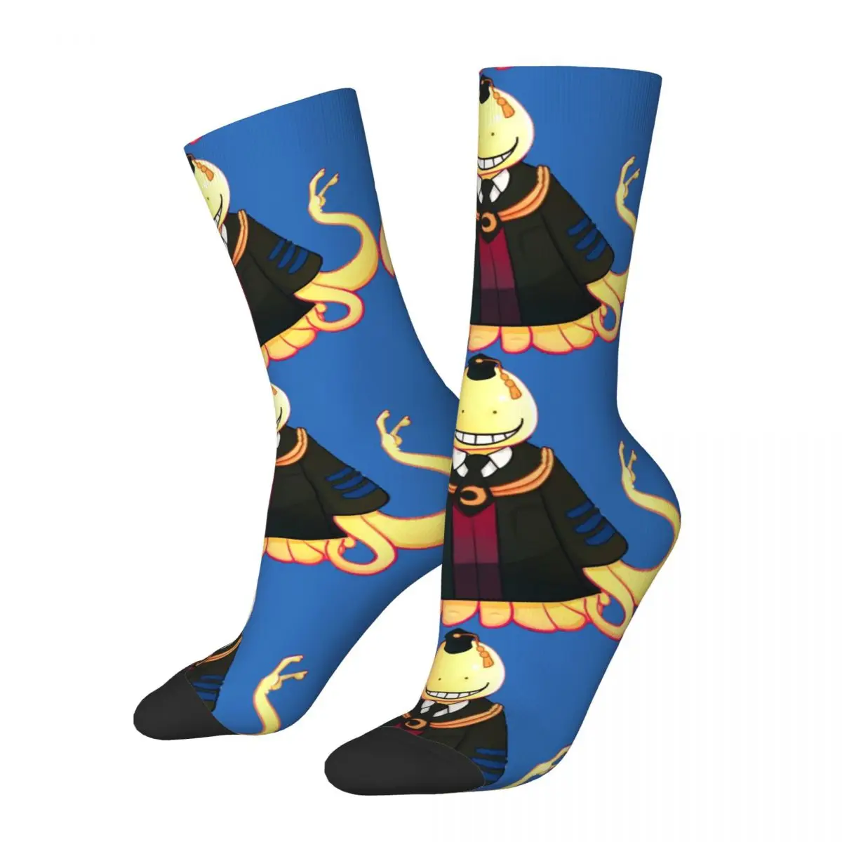 Hip Hop Retro Koro Sensei Teacher Crazy Men's Compression Socks Unisex Ansatsu Kyoushitsu Harajuku Seamless Printed Crew Sock