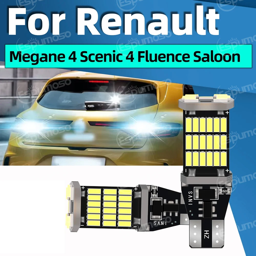 

2pcs W16W T15 921 912 LED Canbus Reverse Light Bulbs On Car White 12V Back Up Lamps For Renault Megane 4 Scenic 4 Fluence Saloon