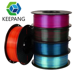 Kee Pang Tricolor 3d Printer Silk PLA Filament 1kg 1.75mm Colorful Filaments for 3d Printing Materials Safety Vacuum Packaging