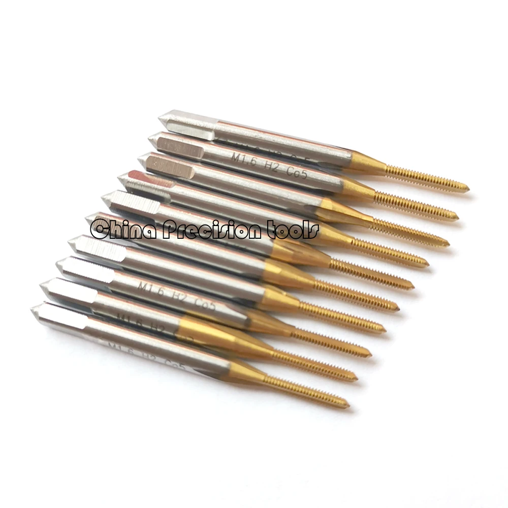 Hss-co TIN Right Hand Metric thread tap Straight Flute Thread taps M0.8 M0.9 M1 M1.1 M1.2 M1.3 M1.4 M1.5 M1.6 M1.7 M1.8 M1.9 M2