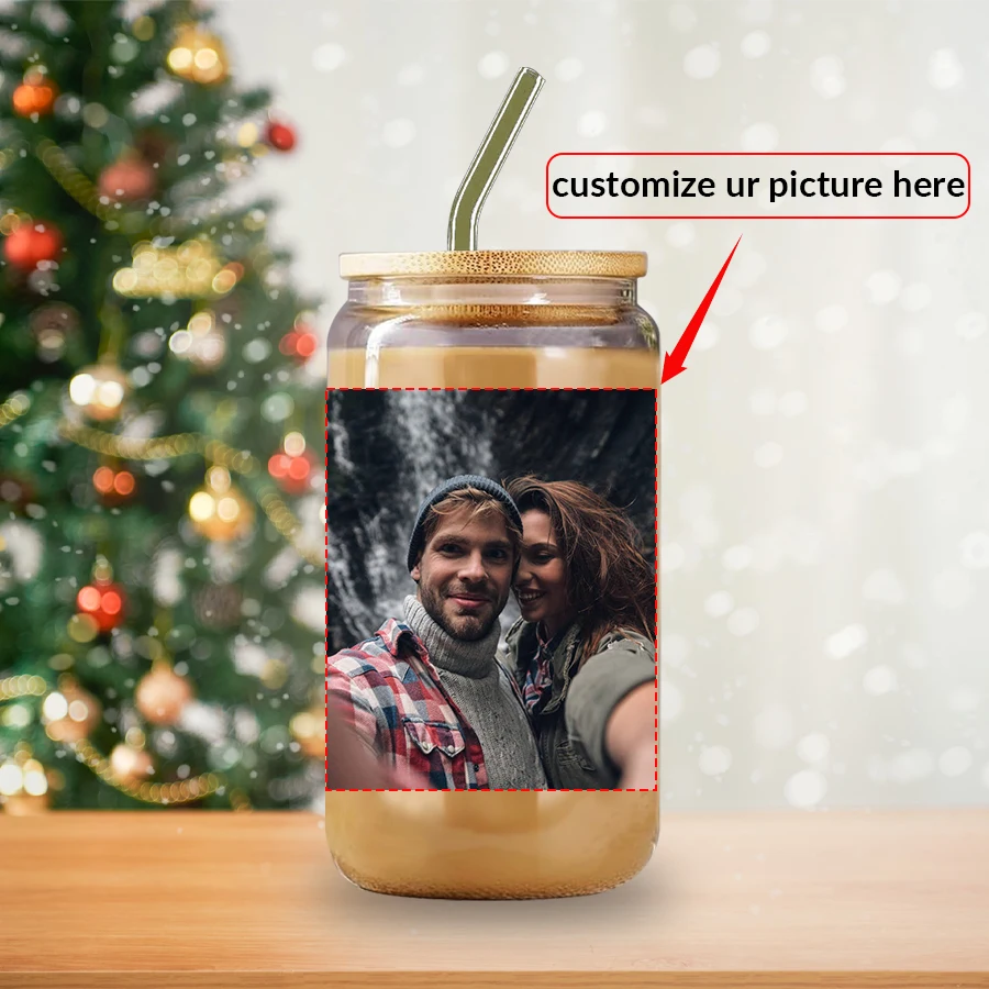 

Стеклянные кружки для праздничной вечеринки, 16 унций, соломенная крышка, стаканы, индивидуальное изображение, 3D-принт, чашки для кофе с молоком, чашки для путешествий на день рождения, пользу