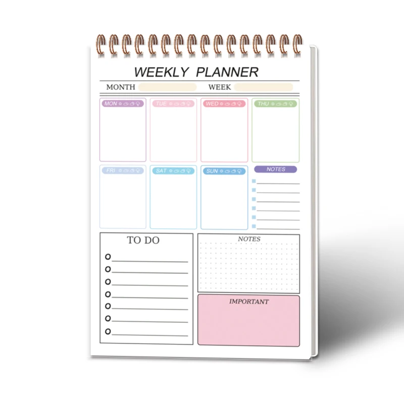 1 piece of weekly plan book, simple to-do list notebook, 8x5.6 \