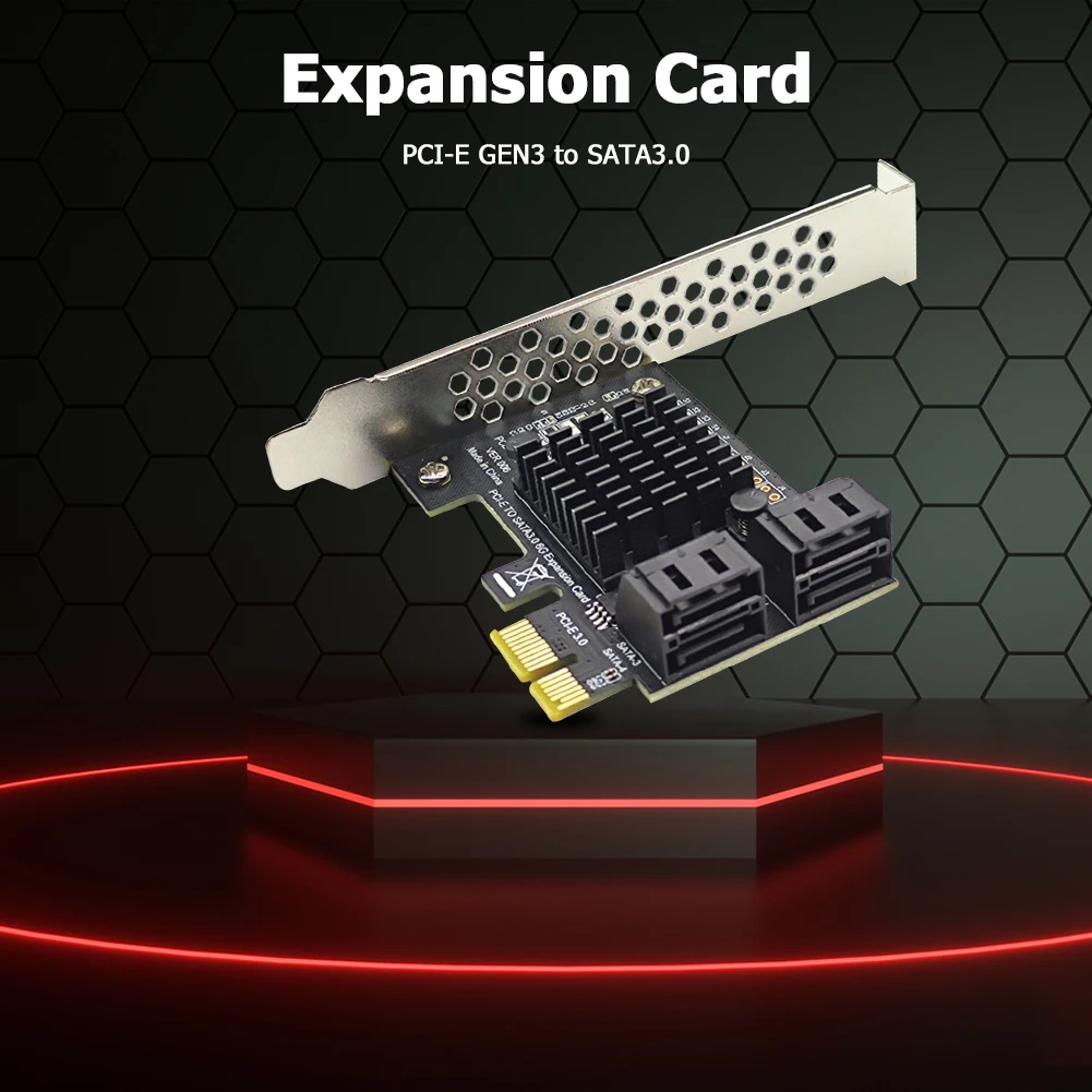 

Adapter Computer Card Connectors SATA III PCIe Card 4 Port 6Gbps SATA to PCI-e 1X Adapter Converter Card Module Board