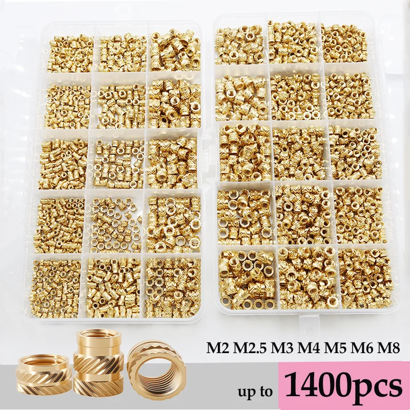 Brass Threaded Insert Nut M2 M3 M4 M5 M6 M8 Hot Melt Heat Set Inserts for Plastic 3D Printer Accessories Copper Insertion Nuts