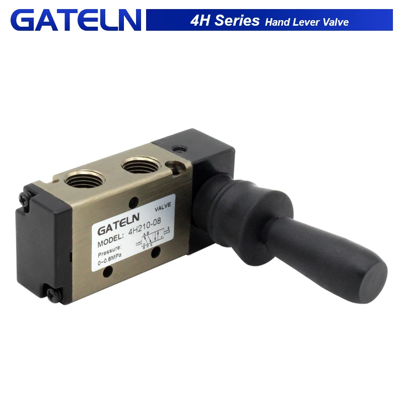 

5/2-ходовой ручной рычаг 4H210-08 4H310-10 4H410-15 Пневматический ручной клапан с управлением с глушителем и быстроразъемным креплением