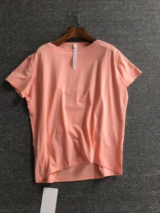 

2024 Women's Clothing Short-sleeve T-shirt with curved hem at back Spring Summer New No.41